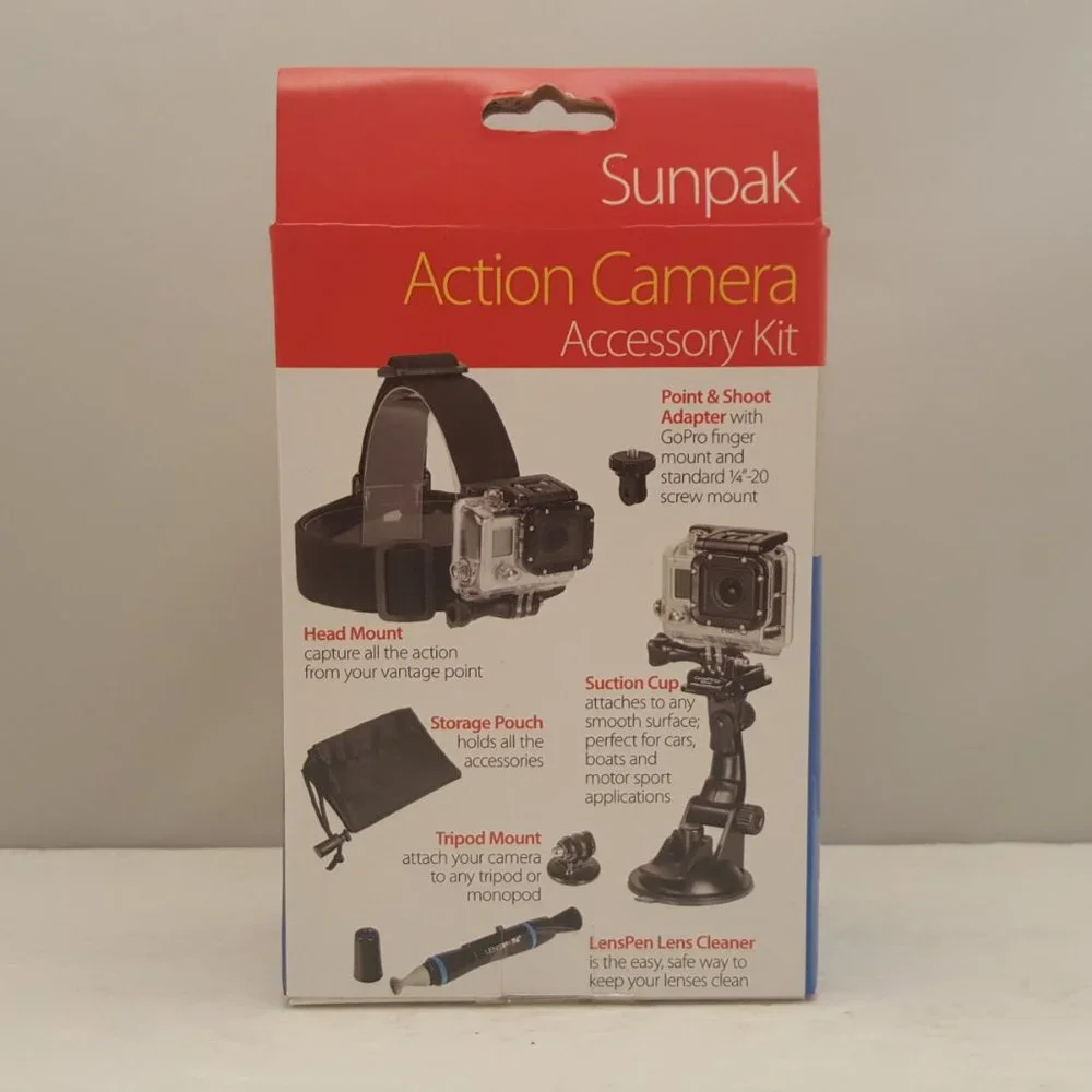 Deluxe 6 Piece Action Camera Kit with Storage Pouch🆕